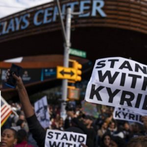 Protesters rally for Kyrie Irving, against vaccine mandates