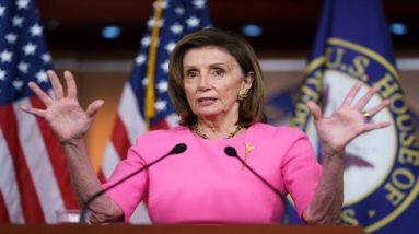 Speaker Nancy Pelosi holds a press briefing after House drops planned vote on spending bill