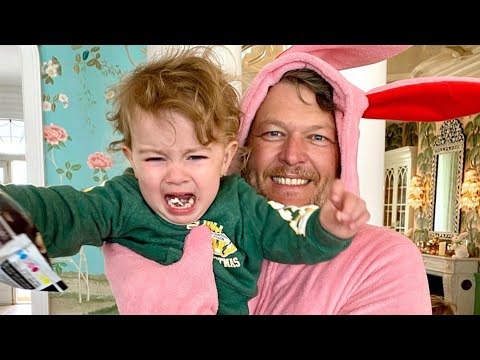 Blake Shelton Makes Baby CRY While Dressed as Easter Bunny