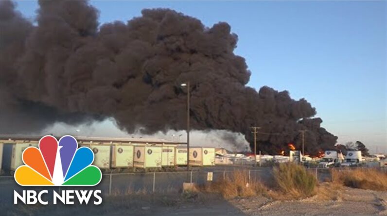 Dozens Of Crews Respond To Huge Fire At Pool Company In Texas