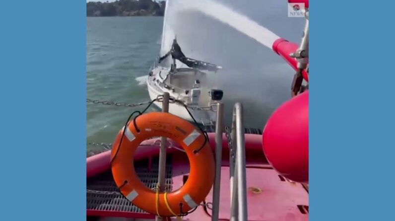 Firefighters, Coast Guard put out fire near Treasure Island