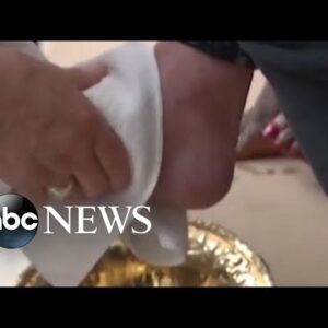 Pope Francis visits Italian prison for traditional foot-washing service
