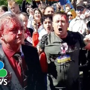 Russian Ambassador To Poland Attacked With Red Paint at World War Two Memorial