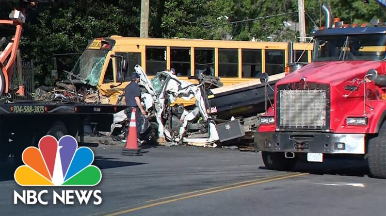 Video Shows Wreckage Of North Carolina Crash Between School Bus And Dump Truck