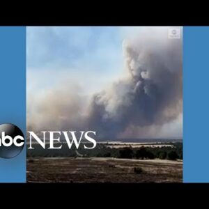 Smoke plume rises above Santa Fe forest fire
