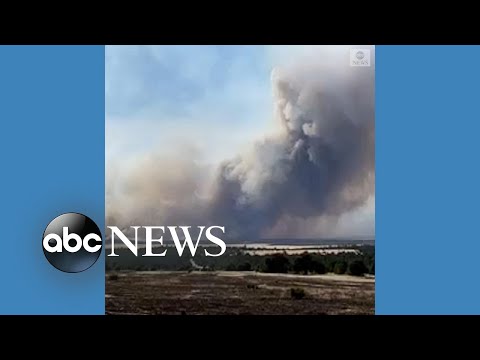 Smoke plume rises above Santa Fe forest fire