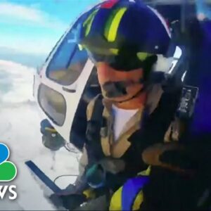 Watch: Stranded Man Rescued By Helicopter From Californian Cliff