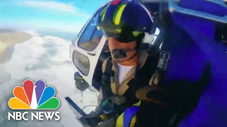 Watch: Stranded Man Rescued By Helicopter From Californian Cliff