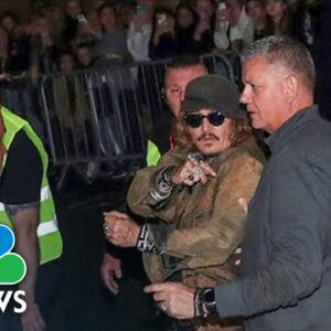 Johnny Depp Greets Adoring Fans At U.K. Concert Venue