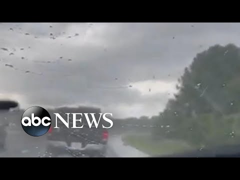 Woman captures lightning striking husband's truck