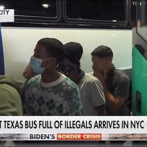 The first busload of migrants sent from Texas by Gov. Greg Abbott arrived in New York City Friday morning