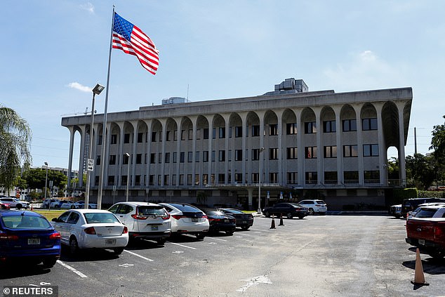 A view of the Paul G. Rogers Federal Building and the U.S. Courthouse, before a federal judge holds a hearing on the motion to unseal the search warrant at former President Donald Trump's home, in West Palm Beach, Florida, USA, August 18, 2022. Federal Magistrate Judge Bruce Reinhart on Monday issued a new order in the case