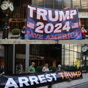 dueling protests trump tower getty