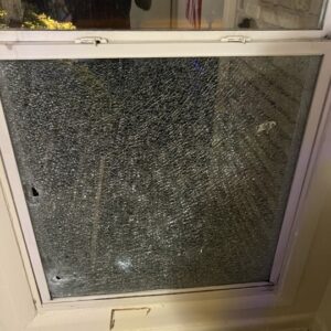 shattered window