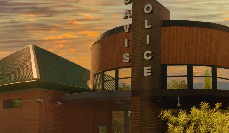Photo of the Davis police department at sunrise