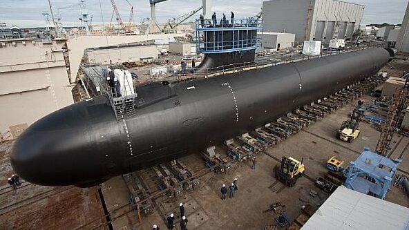 The Virginia-class attack submarine Minnesota (SSN 783) is under construction at at Huntington Ingalls Newport News Shipbuilding, Nov. 1, 2012. (U.S. Navy photo courtesy of Newport News Shipbuilding/Released) Photo by Chris Oxley
