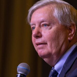 U.S. Sen. Lindsey Graham, R-SC, speaks during the Vision 2024 Conservative National Forum at the Charleston Area Convention Center in Charleston, South Carolina on March 18, 2023.