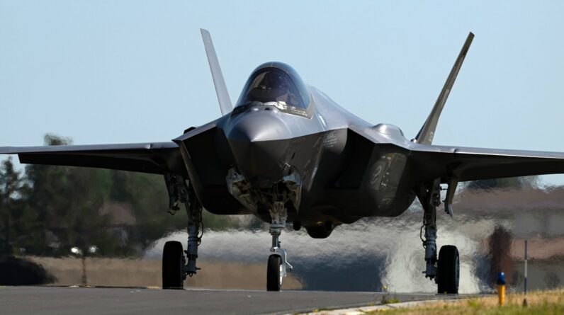 158 FW F-35A aircraft in Germany for Air Defender 23