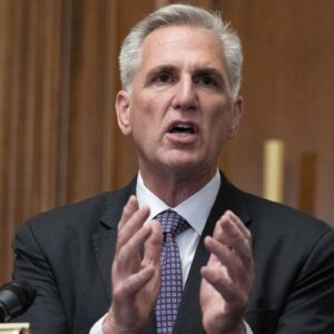 House Speaker Kevin McCarthy speaks at a news conference at the Capitol on May 31. (AP Photo/Jose Luis Magana, File)