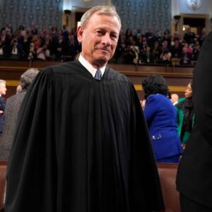 U.S. Chief Justice John Roberts arrives before President Joe Biden delivers the State of the Union address to a joint session of Congress on Capitol Hill, Tuesday, Feb. 7, 2023, in Washington.